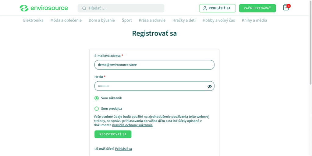 Seller registration