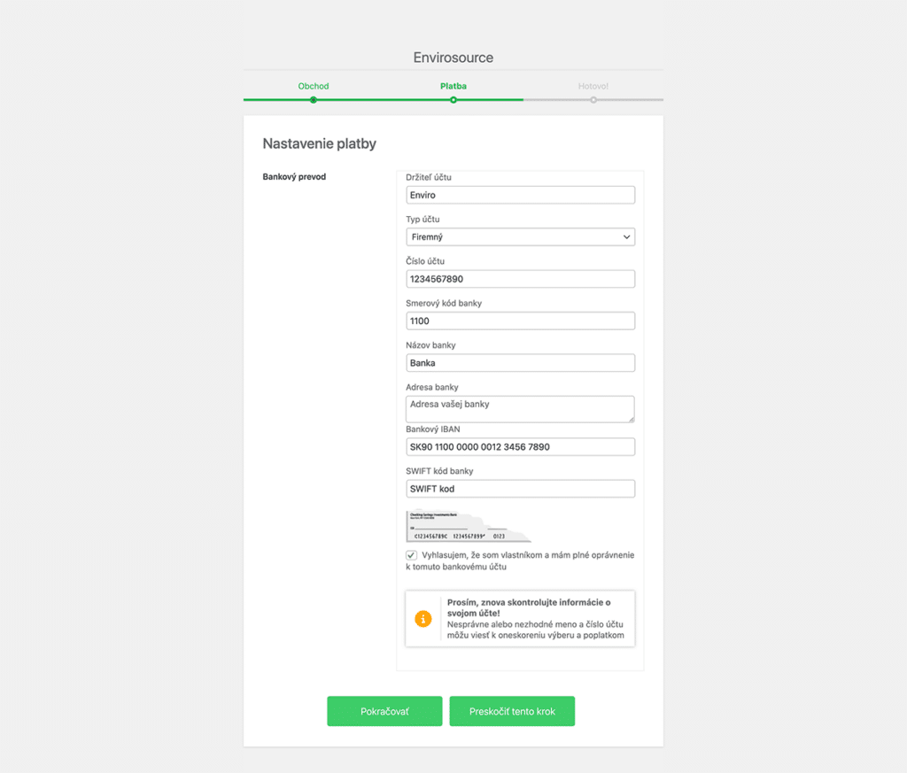 Seller registration